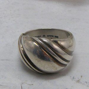 Sterling Silver Vintage Kabana Domed Swirl Band Ring 7.75